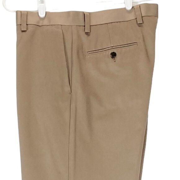 Dockers Men's Brown Pants Size 36x32 Flat Front Mid Rise Straight Leg Cotton - Picture 4 of 12